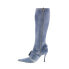 Фото #5 товара Diesel D-Venus WB Y03039-P0231-T6182 Womens Blue Leather Knee High Boots