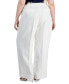 Фото #2 товара Plus Size High Rise Fly-Front Wide-Leg Pants
