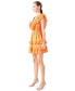 ფოტო #3 პროდუქტის Women's V-Neck Ruffle-Trim Mini Dress