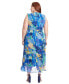 Фото #2 товара Plus Size Printed Ruffle-Trim Maxi Dress