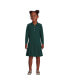 Little Girls School Uniform Long Sleeve Mesh Pleated Polo Dress