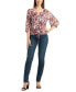 ფოტო #3 პროდუქტის Juniors' Printed Keyhole Sheer Clip-Dot Blouse