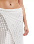 4th & Reckless arles maxi tie side sarong in off white crochet