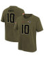 ფოტო #1 პროდუქტის Big Boys Mac Jones Olive New England Patriots 2022 Salute To Service Name and Number T-shirt