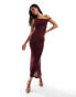 Фото #1 товара Kaiia devore off shoulder maxi dress in red print