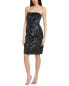 Rene Ruiz Strapless Embroidered Cocktail Dress Women's