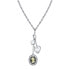 ფოტო #1 პროდუქტის Silver-Tone Heart and Black Oval Cameo Charm Necklace 26"