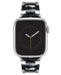 ფოტო #1 პროდუქტის Women's Black and White Marbled Acetate Stretch Bracelet designed for 42/44/45/Ultra/Ultra 2 Apple Watch