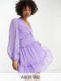 ASOS DESIGN Tall button through pintuck mini dobby dress in purple