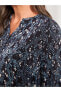 LCW Grace Kaçık Yaka Desenli Uzun Kollu Viskon Kadın Bluz