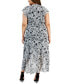 Фото #2 товара Plus Size Paisley-Print Ruched-Waist Midi Dress