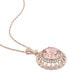 Morganite (9 ct. t.w.) & Diamond (3/4 ct. t.w.) Flower Medallion 17" Pendant Necklace in 14k Rose Gold