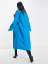River Island coat with cuff detail in bright blue