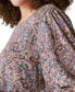Women's Cotton Printed Long-Sleeve Babydoll Top