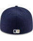 Men's Navy, Yellow Milwaukee Brewers Alternate 2020 Authentic Collection On-Field Low Profile Fitted Hat Navy, Yellow, 7 1/2 - фото #5