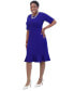 ფოტო #3 პროდუქტის Women's Round-Neck Short-Sleeve Ruffle-Hem Dress