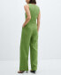 ფოტო #8 პროდუქტის Women's Belt Linen Jumpsuit