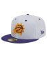 Фото #2 товара Men's White/Purple Phoenix Suns Throwback 2Tone 59Fifty Fitted Hat