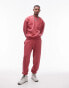 Topman vintage wash relaxed jogger in red - RED