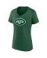 ფოტო #2 პროდუქტის Women's Aaron Rodgers Green New York Jets Icon Name and Number V-Neck T-shirt