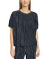 ფოტო #1 პროდუქტის Women's Short-Sleeve Boxy Plissé Top