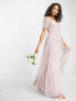 Фото #1 товара Anaya Bridesmaid puff sleeve maxi dress in muted blush