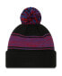 Фото #2 товара Men's Black Chicago Cubs Chilled Cuffed Knit Hat with Pom