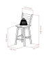 Scalera 38.4" Wood Ladder-Back Swivel Seat Counter Stool