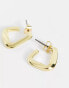 Pieces exclusive 18k plated geometric hoops in gold