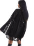 Фото #3 товара NA-KD velvet detail mini dress in black