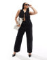 4th & Reckless Plus exclusive wide leg trousers co-ord in black