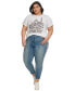 ფოტო #4 პროდუქტის Plus Size Logo-Tape Slim-Leg Jeans, First@Macy’s