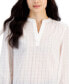 ფოტო #3 პროდუქტის Women's Cotton Split-Neck Popover Top