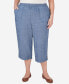 Фото #1 товара Plus Size Bayou Chambray Capri Pants with Pockets