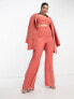 Фото #1 товара ASOS LUXE Curve co-ord flared suit trouser in cinnamon