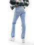 In The Style straight leg jeans in bleach wash blue