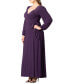 Women's Plus Size Modern Muse Long Sleeve Wrap Gown