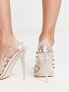 Be Mine Bridal Mayra stud detail heeled shoes in clear
