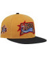 Фото #2 товара Бейсболка Mitchell&Ness мужская Золотая и Черная Philadelphia 76ers Hardwood Classics Snapback