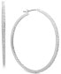 ფოტო #1 პროდუქტის Silver-Tone Pavé In & Out Medium Hoop Earrings