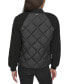 ფოტო #2 პროდუქტის Women's Mixed Sherpa And Quilt Bomber Jacket