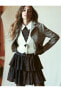Фото #1 товара Fırfırlı Kolsuz Mini Abiye Elbise