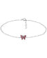 ფოტო #1 პროდუქტის Red Cubic Zirconia Butterfly Ankle Bracelet, Created for Macy's