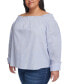 Фото #4 товара Plus Size Off-The-Shoulder Long-Sleeve Top