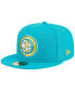 Фото #4 товара Men's Turquoise Brooklyn Nets Breeze Grilled Yellow Undervisor 59FIFTY Fitted Hat