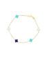 ფოტო #1 პროდუქტის Mini Blue Mixed Clover Bracelet 14K Gold