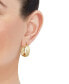 Wide Width Diagonal Textured Small Hoop Earrings in 10k Gold, 1"