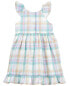 Toddler Plaid Flutter Babydoll Dress 2T