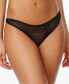 ფოტო #1 პროდუქტის Modern Lace Satin-Trim Thong Underwear DK5013