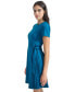 ფოტო #3 პროდუქტის Petite Jewel-Neck Short-Sleeve Scuba-Crepe Dress